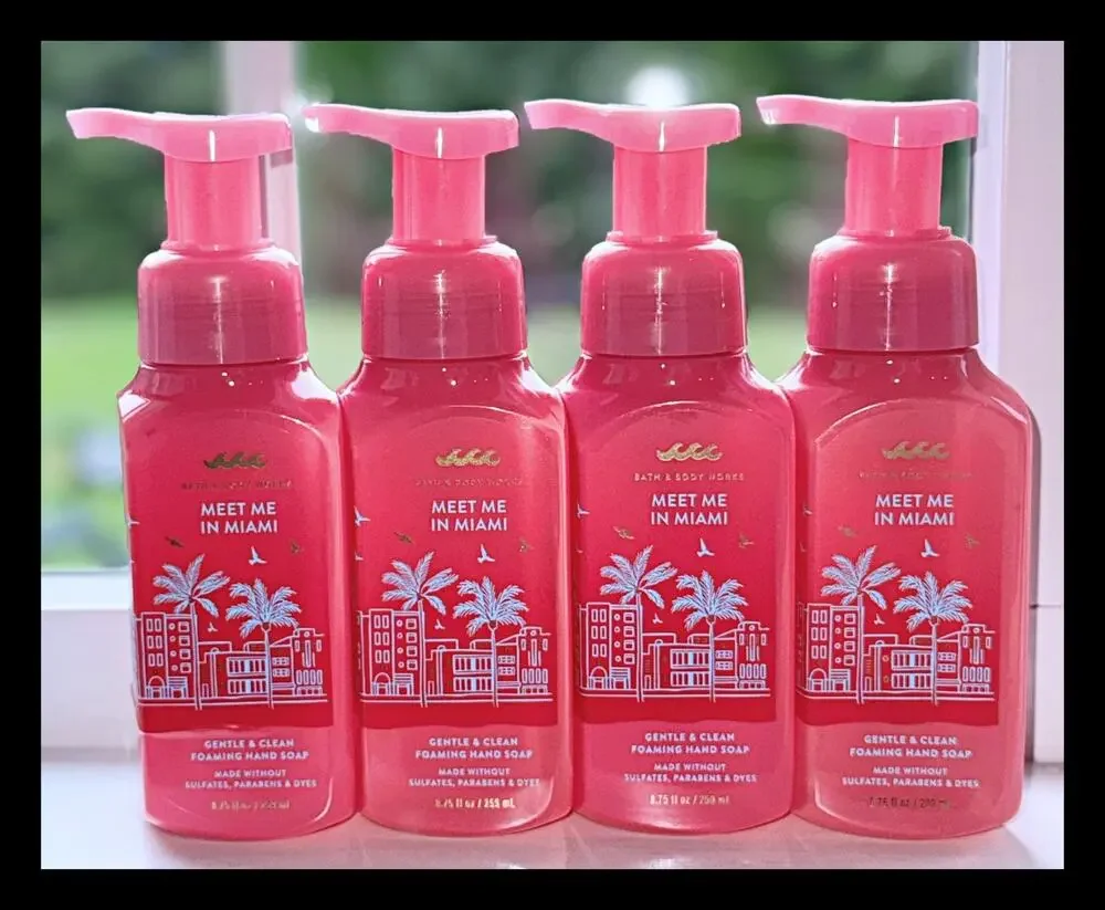 Bath & Body Works Meet Me in Miami Gentle Clean Foaming Hand Soap x4